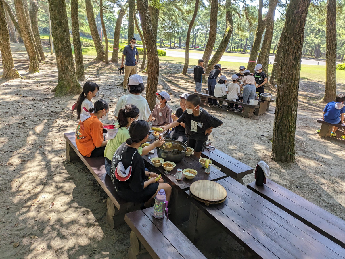 野外炊飯、退所式